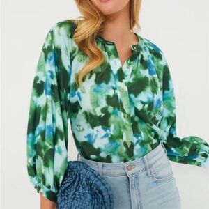 Tuckernuck Deep Lagoon Luca Blouse New Size Small